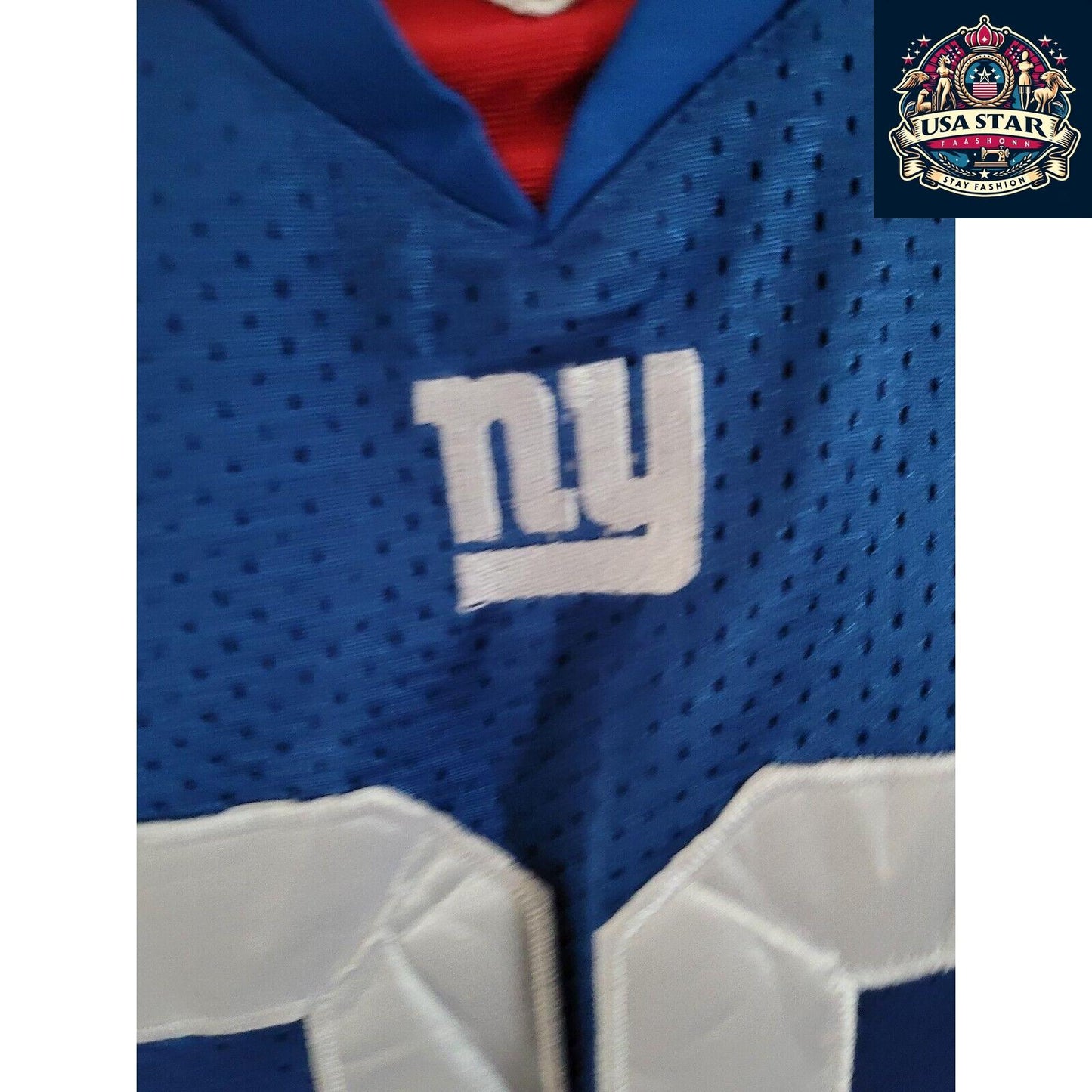 Hakeem Nicks New York Giants Jersey Reebok Size 48 M Vintage Blue Red Authentic Merchandise - USASTARFASHION