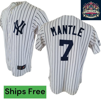 New York Yankees Jersey #7 Mickey Mantle Cooperstown Authentic Collection Size M - USASTARFASHION