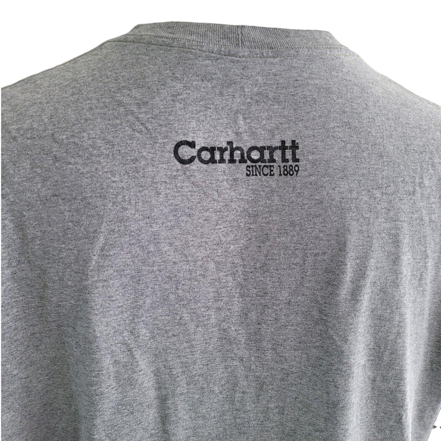 Carhartt Gray Short Sleeve Shirt | XL, Logo Design, Cotton Blend-USASTARFASHION