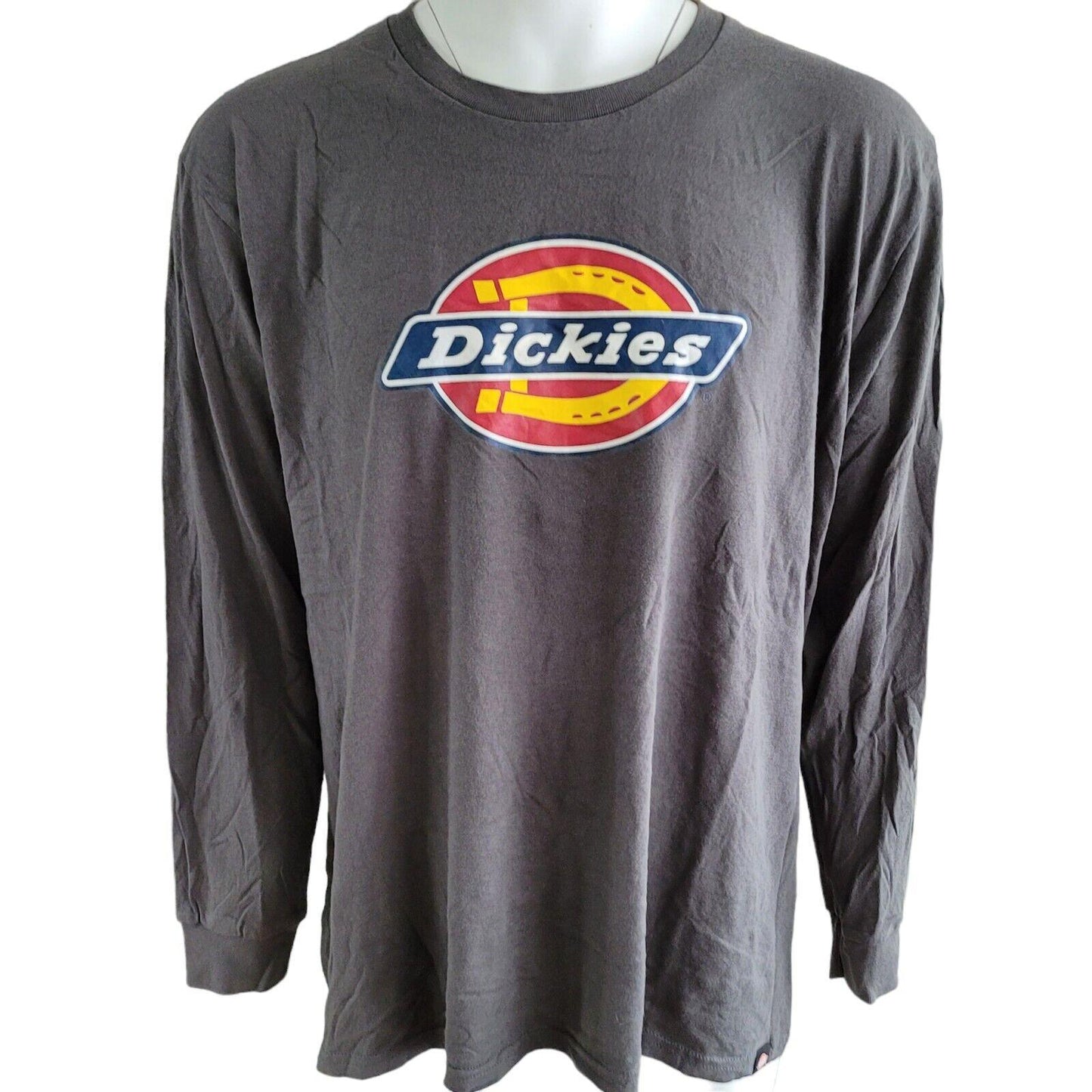 Dickies Gray Cotton Long Sleeve T-Shirt | Size 2XL-USASTARFASHION