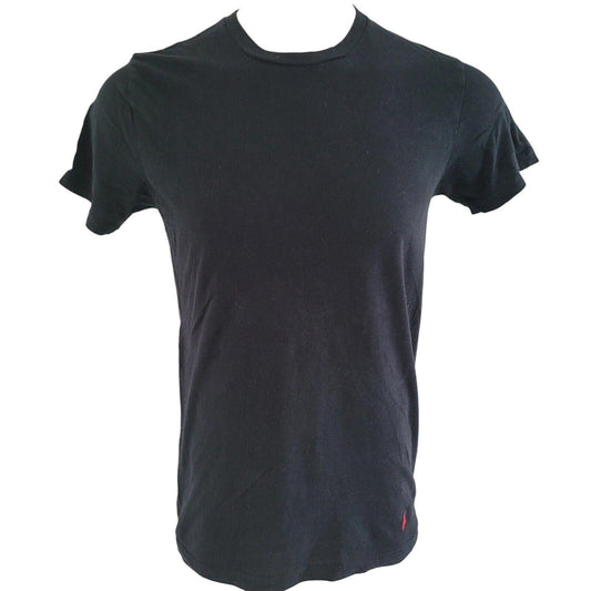 Polo Ralph Lauren Black Crew Neck T-Shirt - Size M, 100% Cotton-USASTARFASHION