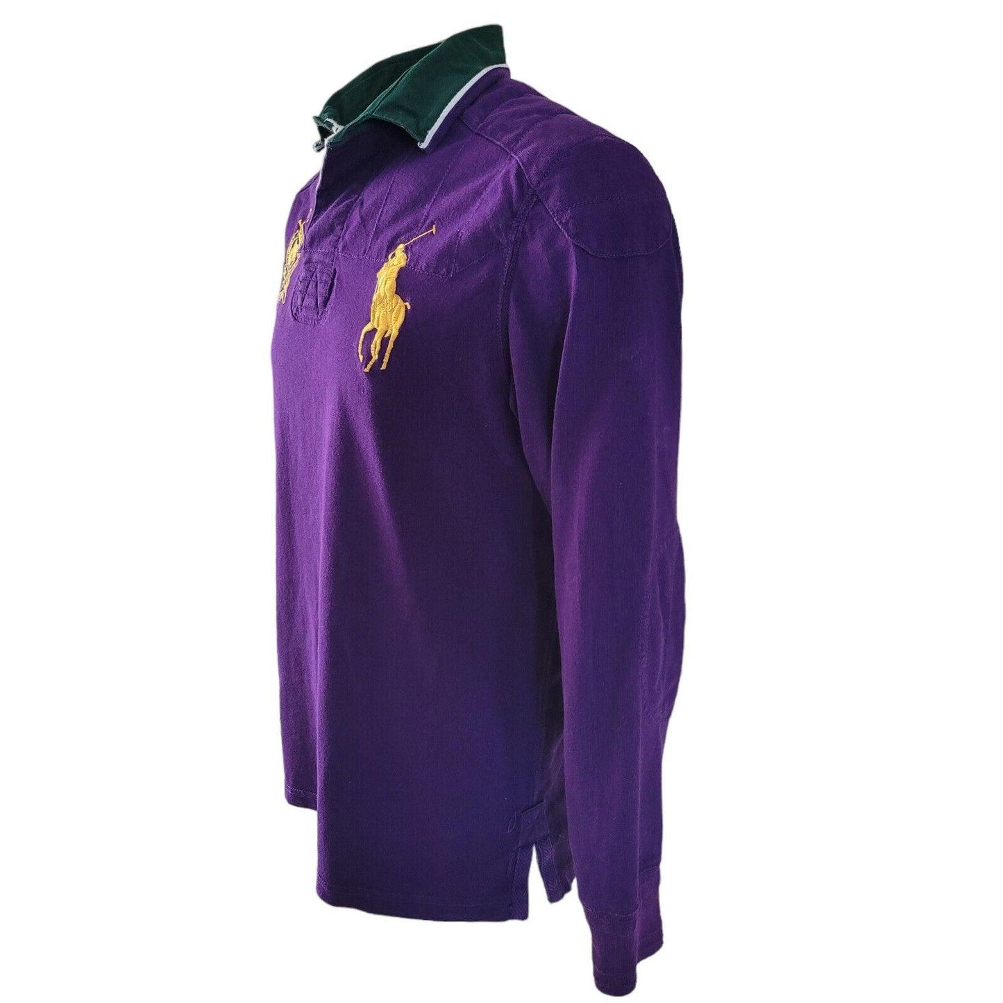 Ralph Lauren PRL CLUB Challenge Cup MCMLXVII Polo Shirt - Men's Long Sleeve Purple Sz L-USASTARFASHION