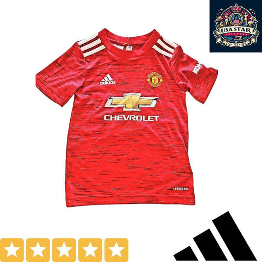 Manchester United Kids Shirt - Adidas Home Shirt Size 4-5Y, Breathable Fabric, Official Badge - USASTARFASHION