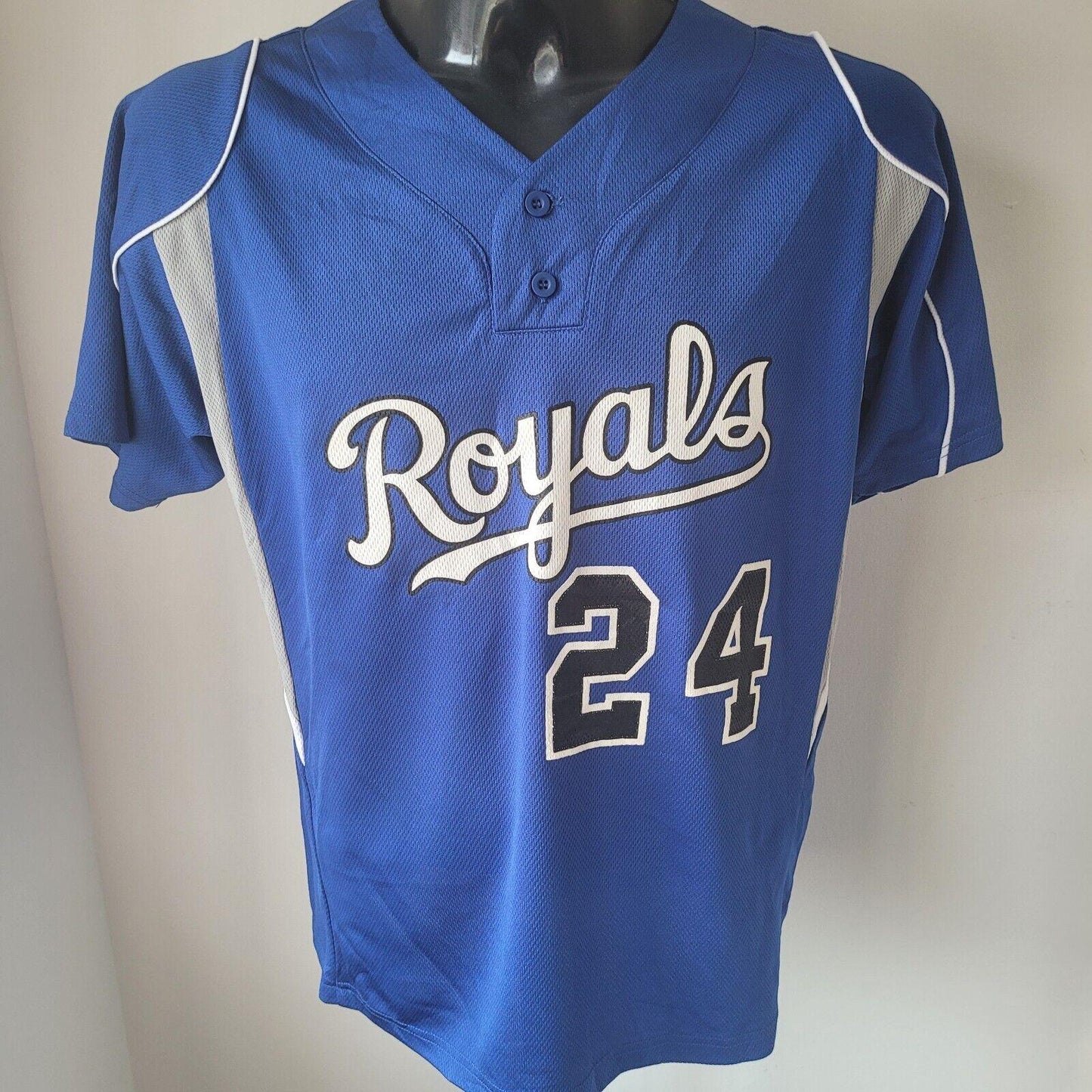 Royals #24 Alleson Athletic Youth Baseball Jersey XL 18 On Field NA Size S-USASTARFASHION