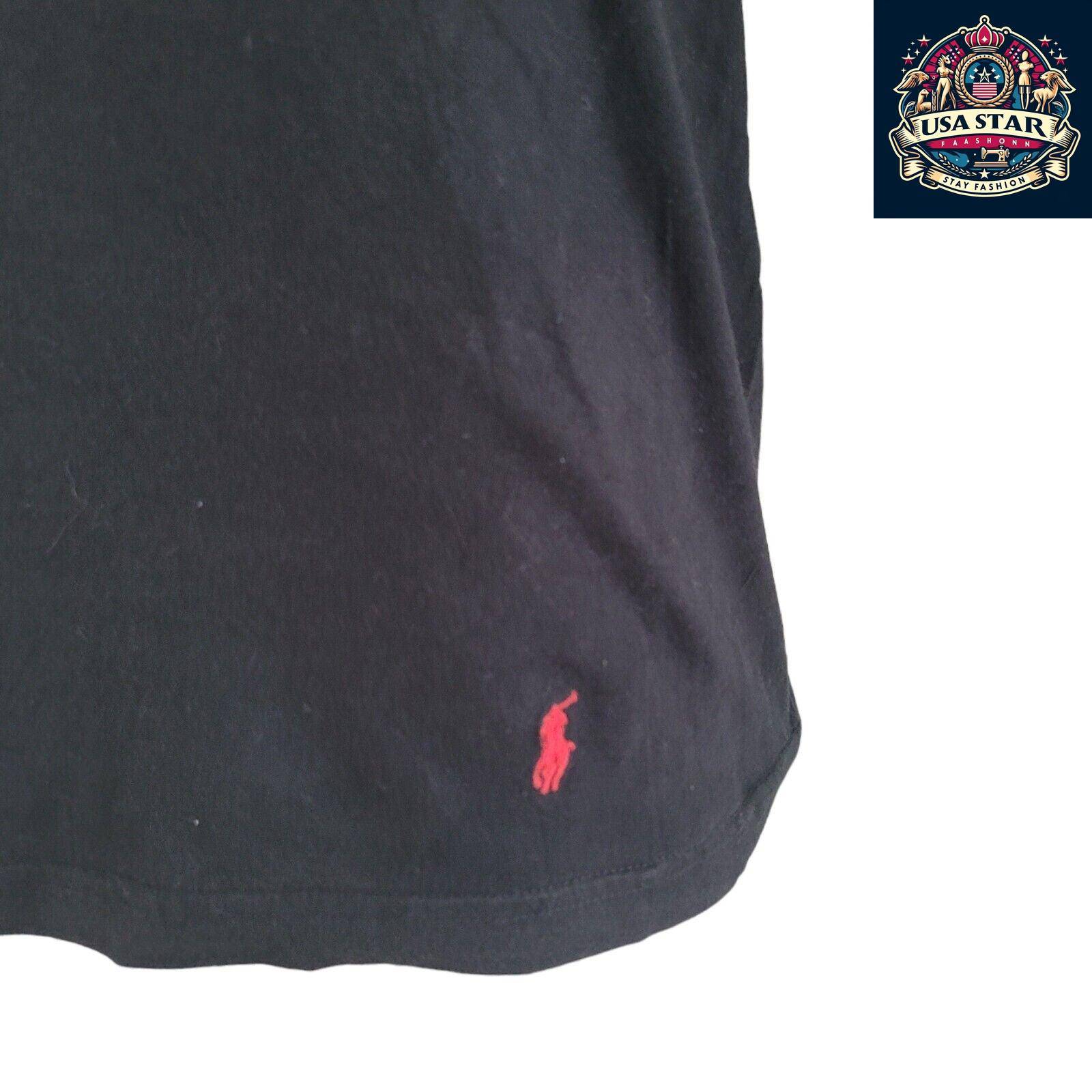 Polo Ralph Lauren Black T-Shirt M Size, Premium Cotton, Classic Crew Neck, Casual Versatility USASTARFASHION