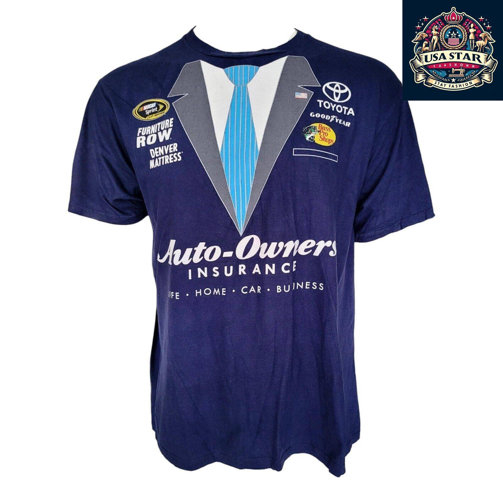 NASCAR T-Shirt for Men by Fanatics, 100% Cotton, Classic Crew Neck, XL, Auto-Owners Insurance Design - USASTARFASHION