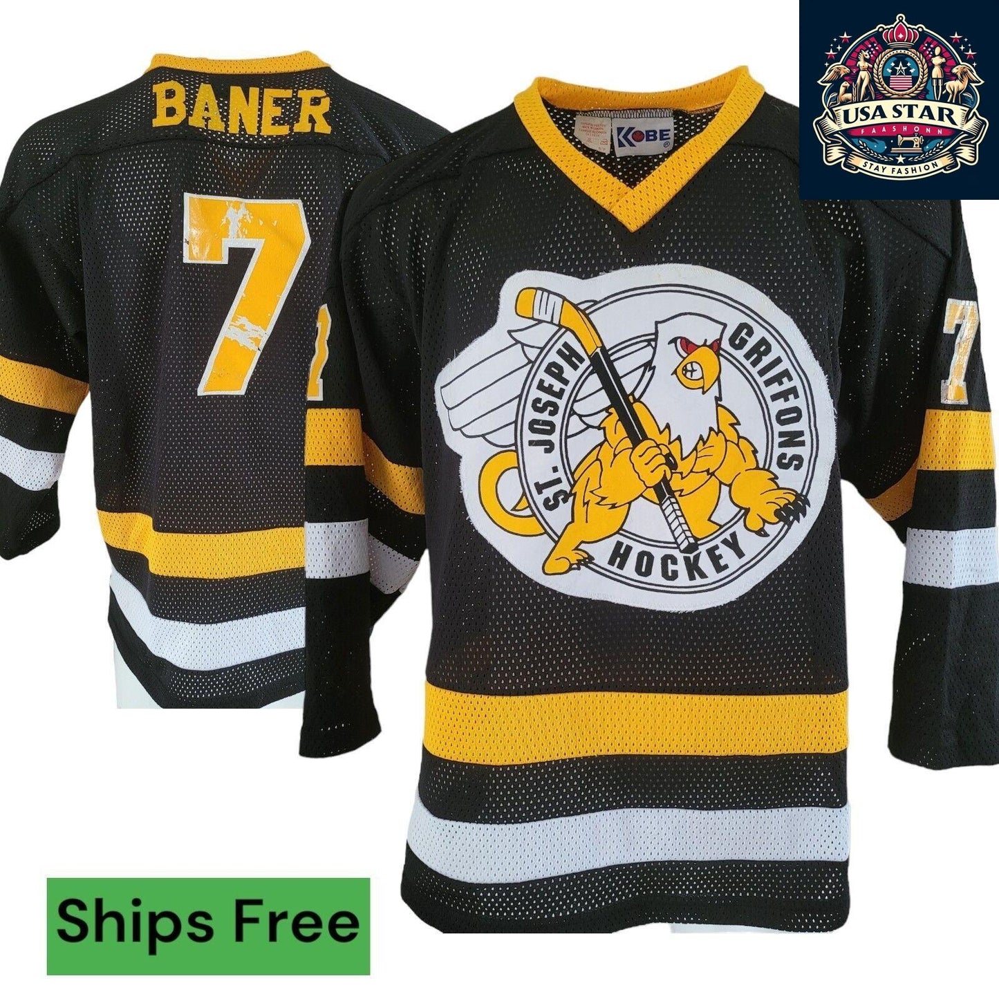 Kobe NHL St Joseph Griffons Jersey Size S - Vintage Logo & Number 24 - Sports Fan Apparel - USASTARFASHION