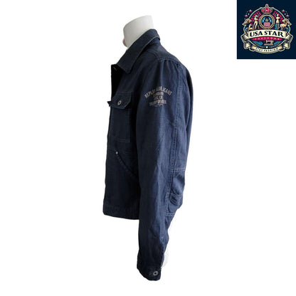 Replay Denim Jacket For Men, XL Size, Classic Durable 100% Cotton, Vintage Appeal - USASTARFASHION