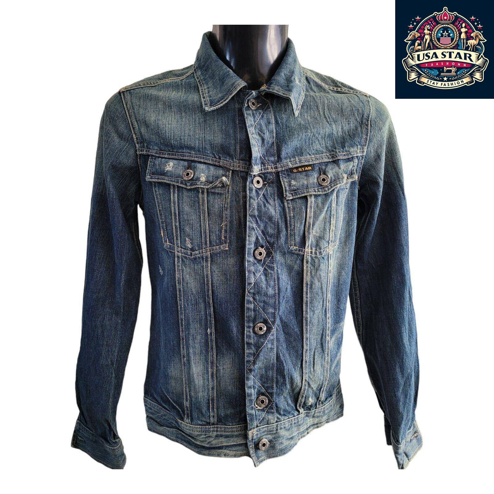 G-Star Women's Denim Jacket Size M - Chic 100% Cotton, Durable, Versatile Style USASTARFASHION