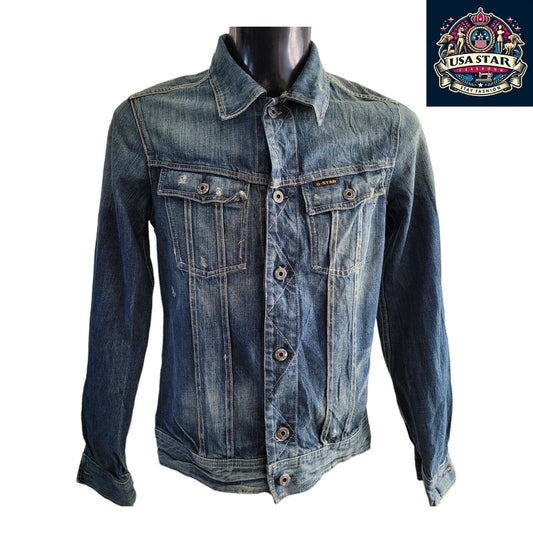 G-Star Women's Denim Jacket Size M - Chic 100% Cotton, Durable, Versatile Style - USASTARFASHION