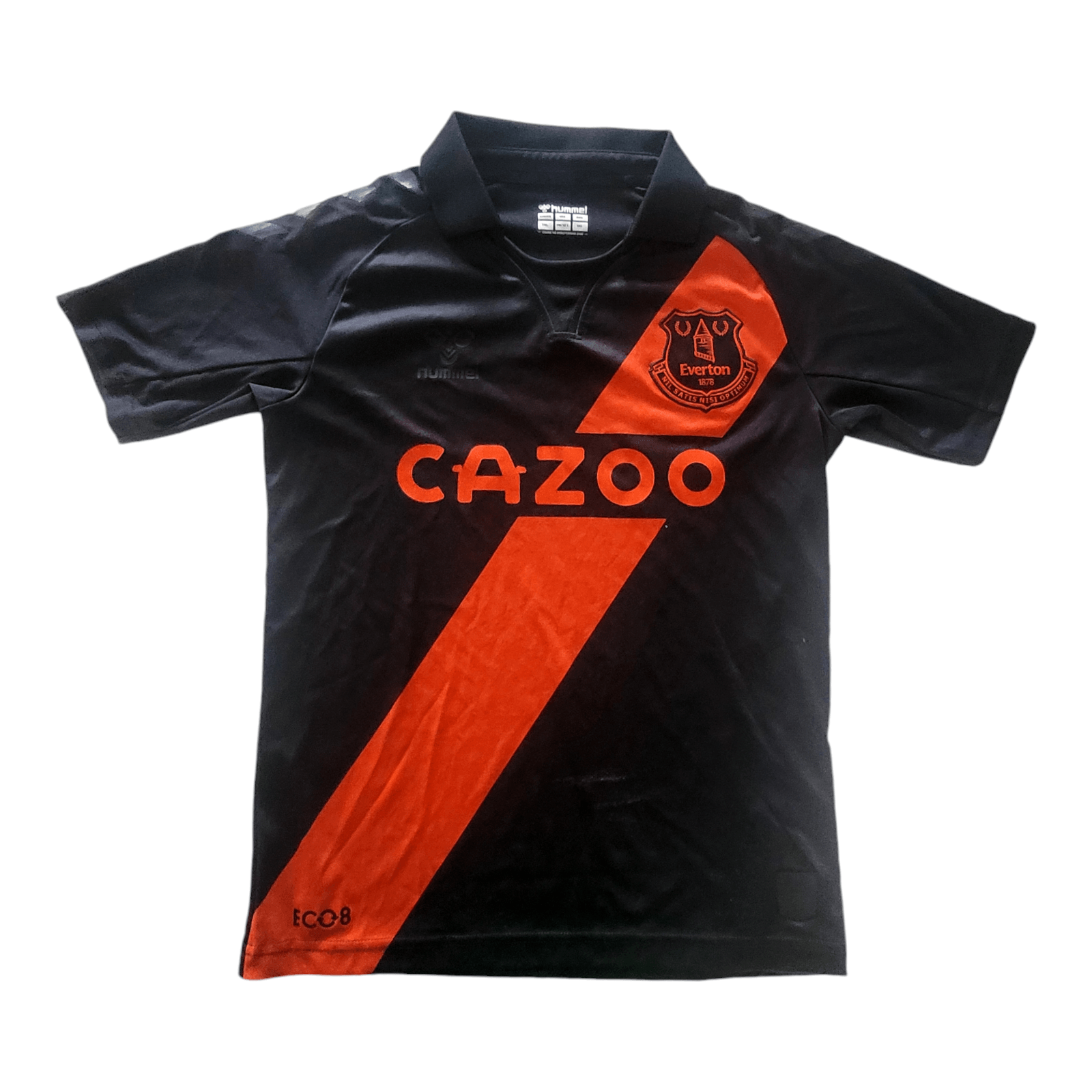 Everton FC 2021-2022 Third Jersey Youth 12Y/152cm Hummel Cazoo Black/Orange Foot