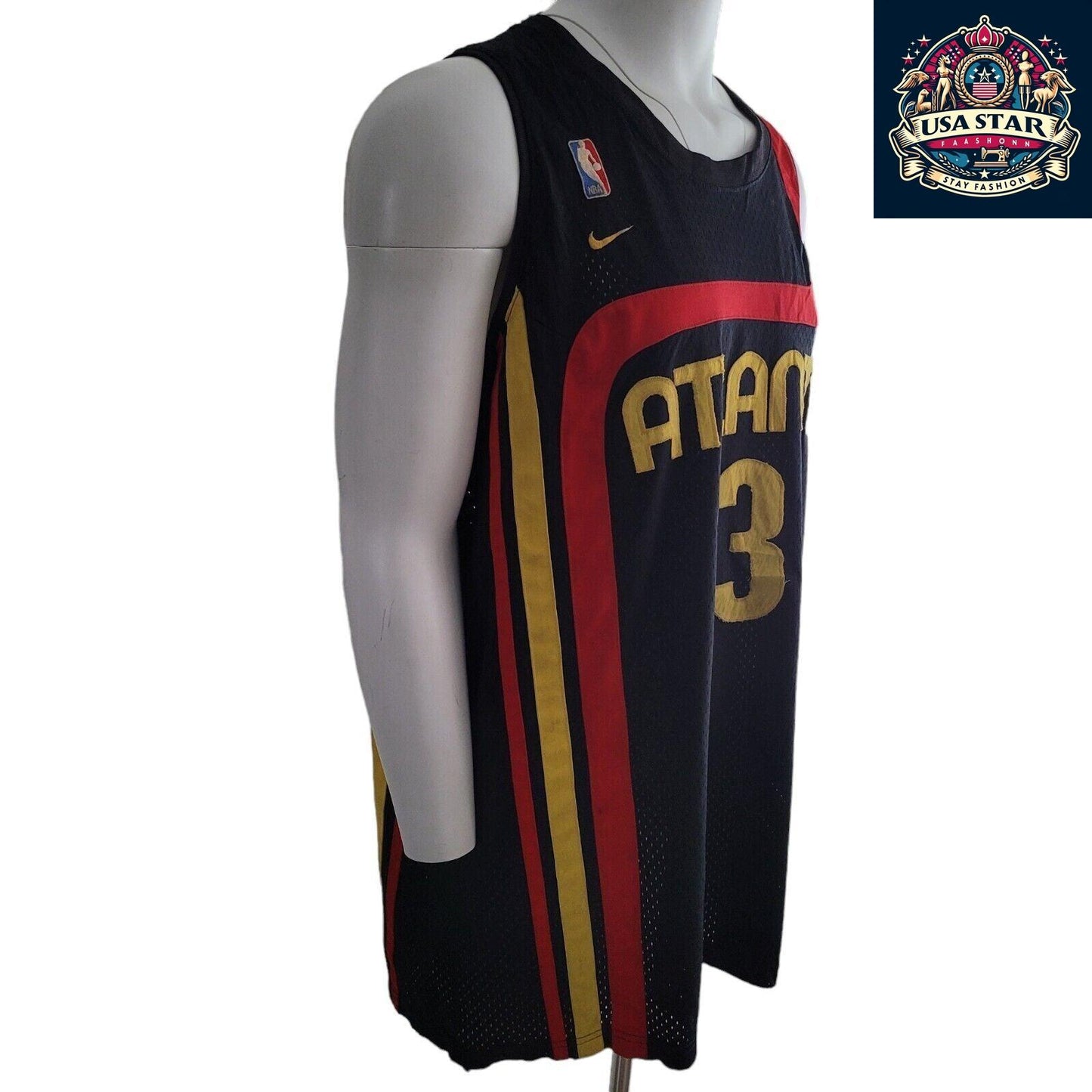 Nike Atlanta Hawks Jersey #3 Shareef Abdur-Rahim - 2XL Authentic Vintage Style, High Quality - USASTARFASHION