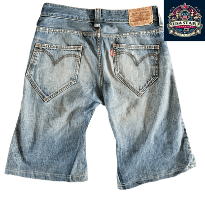 Levi's Denim Jorts 523 Men's W34 Relaxed Fit Knee-Length Summer Style with Pockets - USASTARFASHION