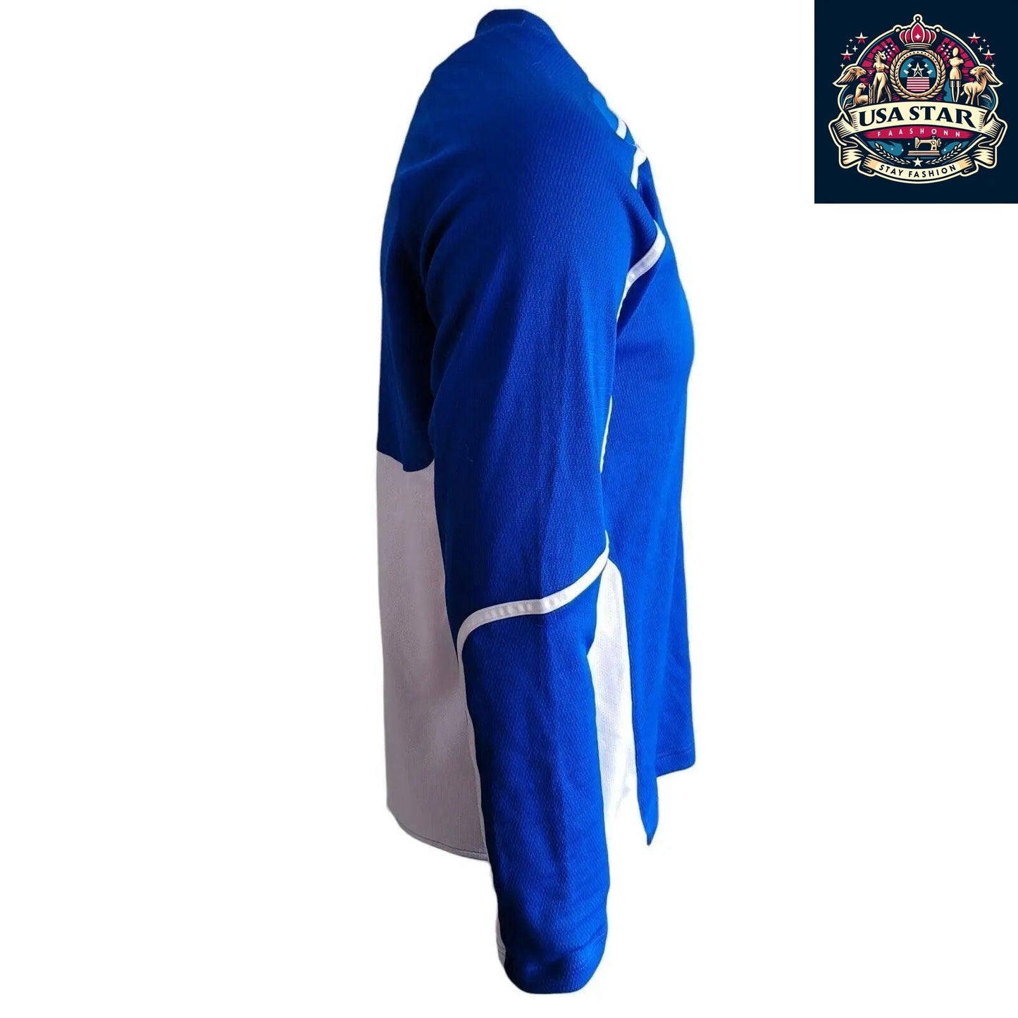 Adidas Long Sleeve Jersey M - Algonquin Thunder Blue with Climalite Moisture-Wicking Fabric - USASTARFASHION