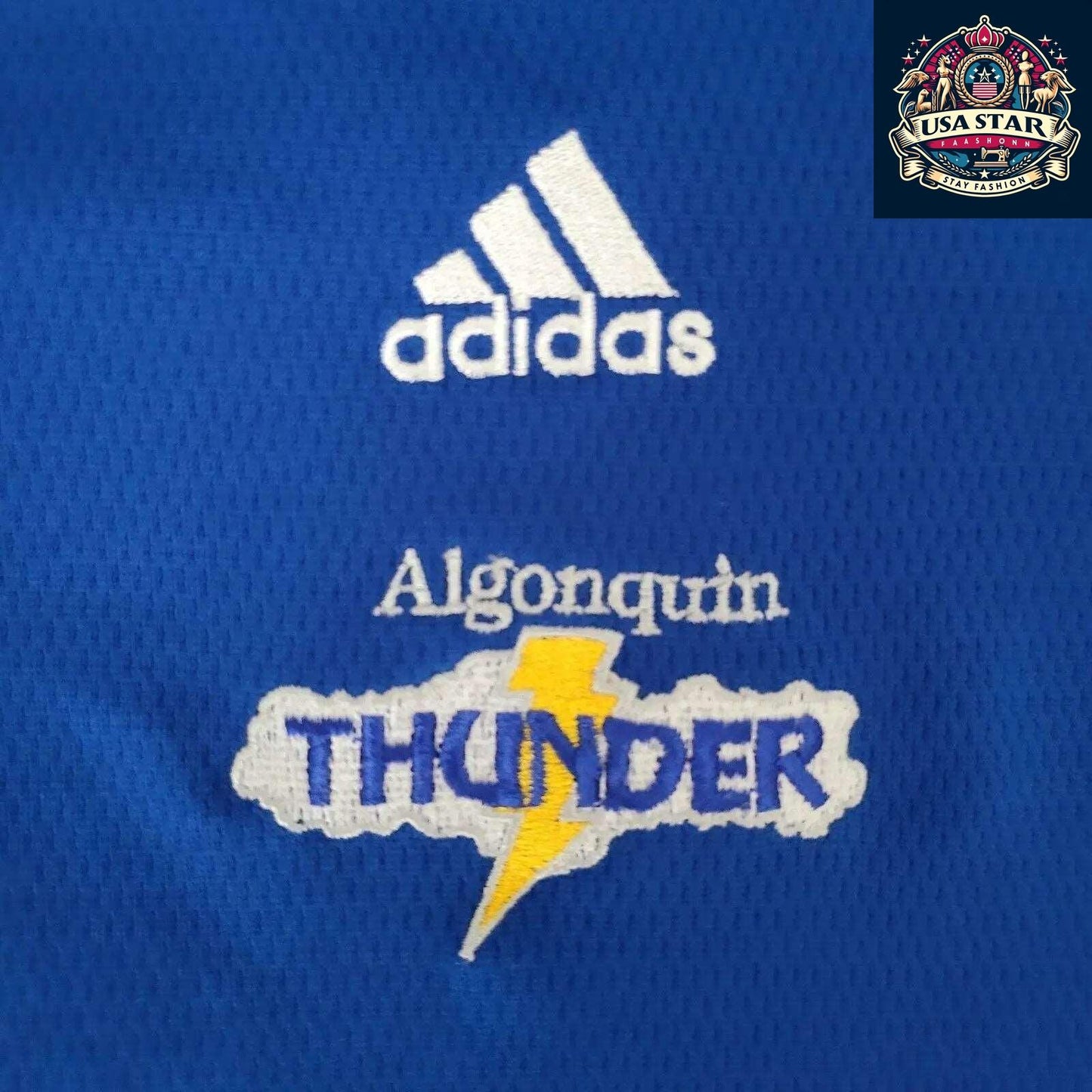 Adidas Long Sleeve Jersey M - Algonquin Thunder Blue with Climalite Moisture-Wicking Fabric - USASTARFASHION