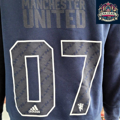 Adidas Navy Blue Hoodie | Manchester United XL Edition with Number 07 | Cozy & Stylish - USASTARFASHION