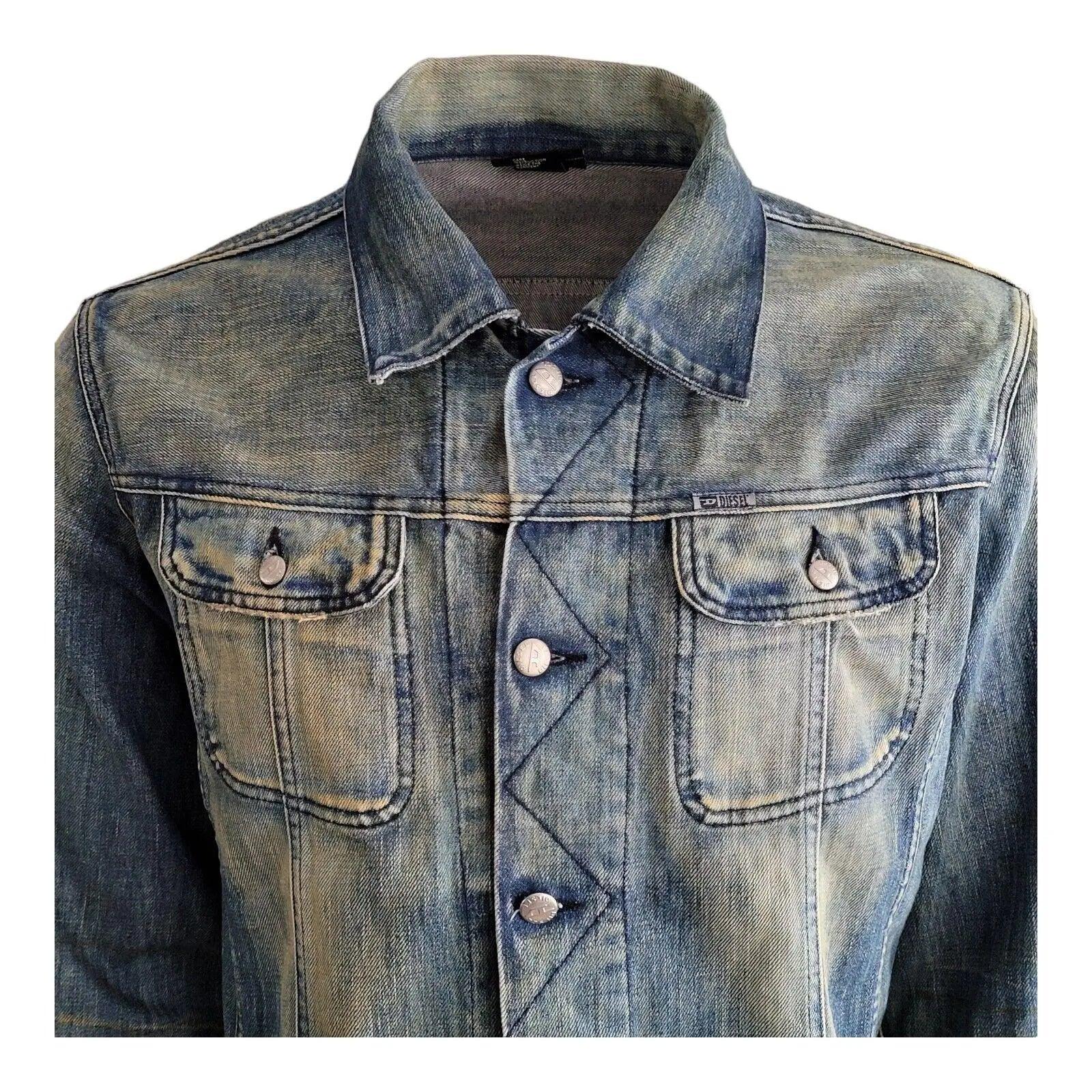 DIESEL Men's XL Denim Cotton Jacket Made In Italy - Classic Design, Rugged Style, Handcrafted Quality - USASTARFASHION