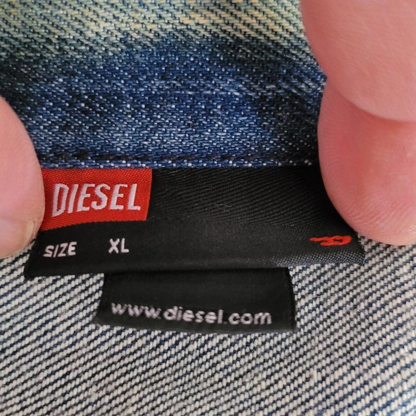 DIESEL Men's XL Denim Cotton Jacket Made In Italy - Classic Design, Rugged Style, Handcrafted Quality - USASTARFASHION