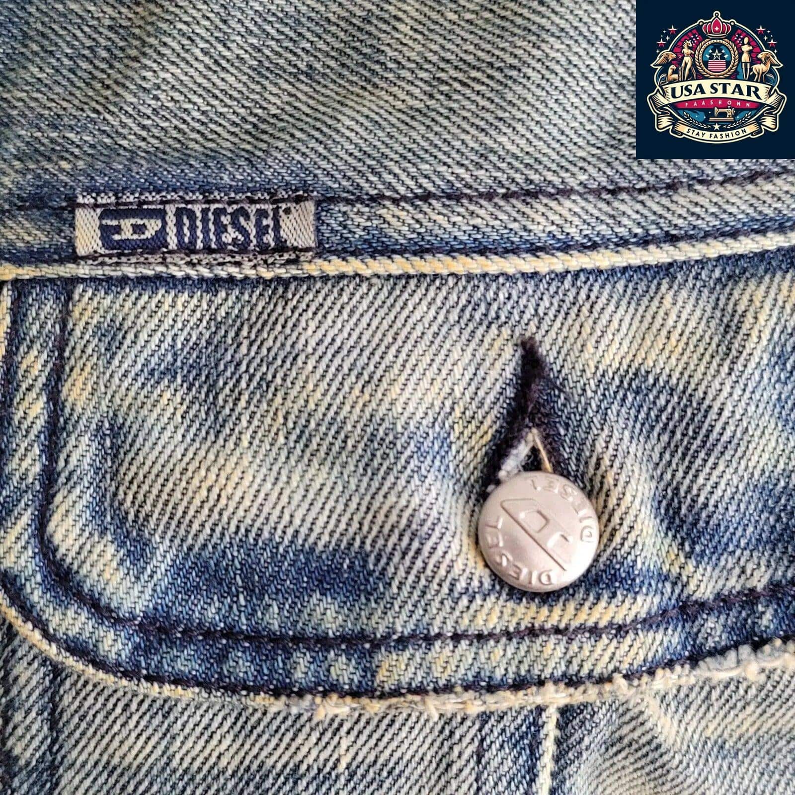 DIESEL Men's XL Denim Cotton Jacket Made In Italy - Classic Design, Rugged Style, Handcrafted Quality USASTARFASHION