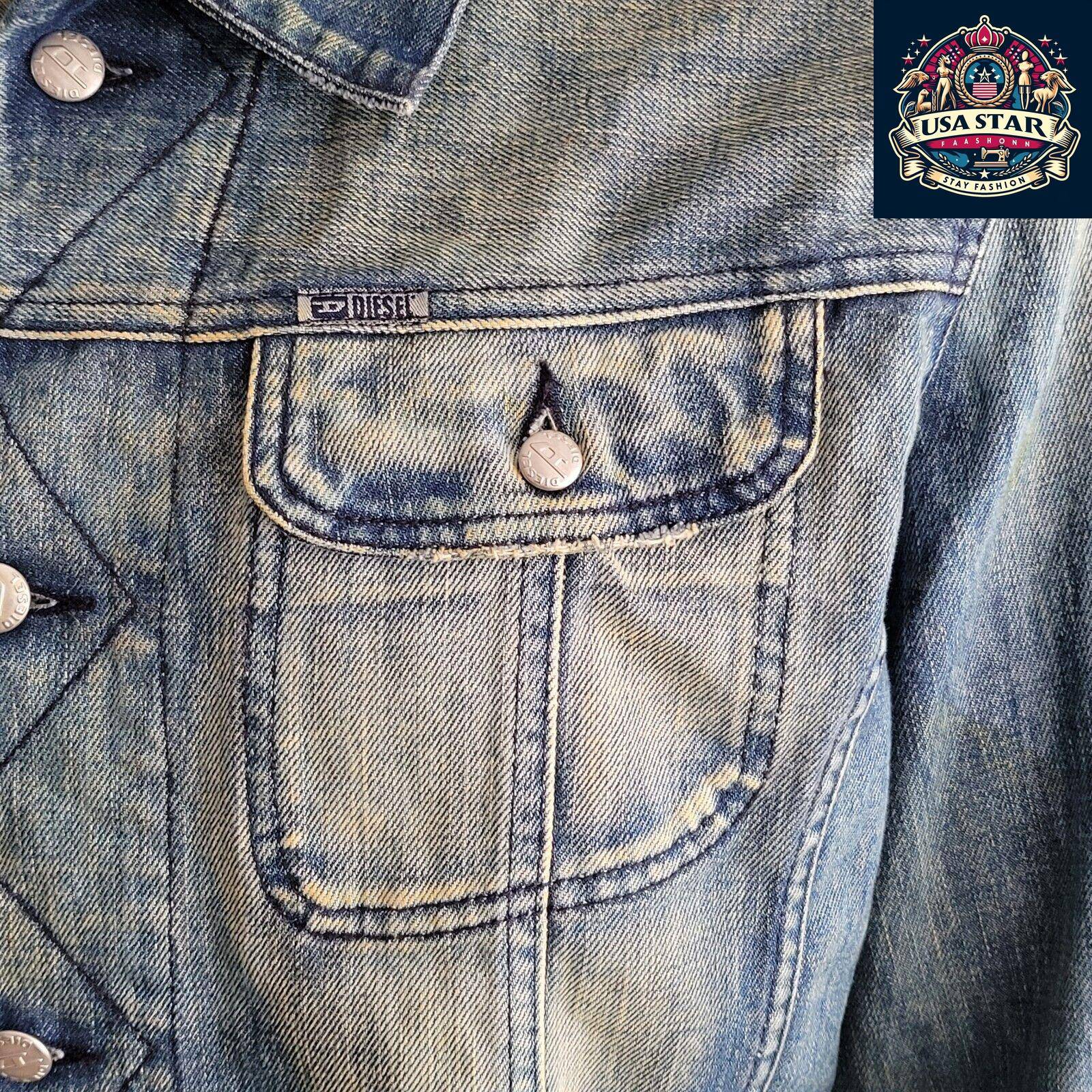 DIESEL Men's XL Denim Cotton Jacket Made In Italy - Classic Design, Rugged Style, Handcrafted Quality USASTARFASHION