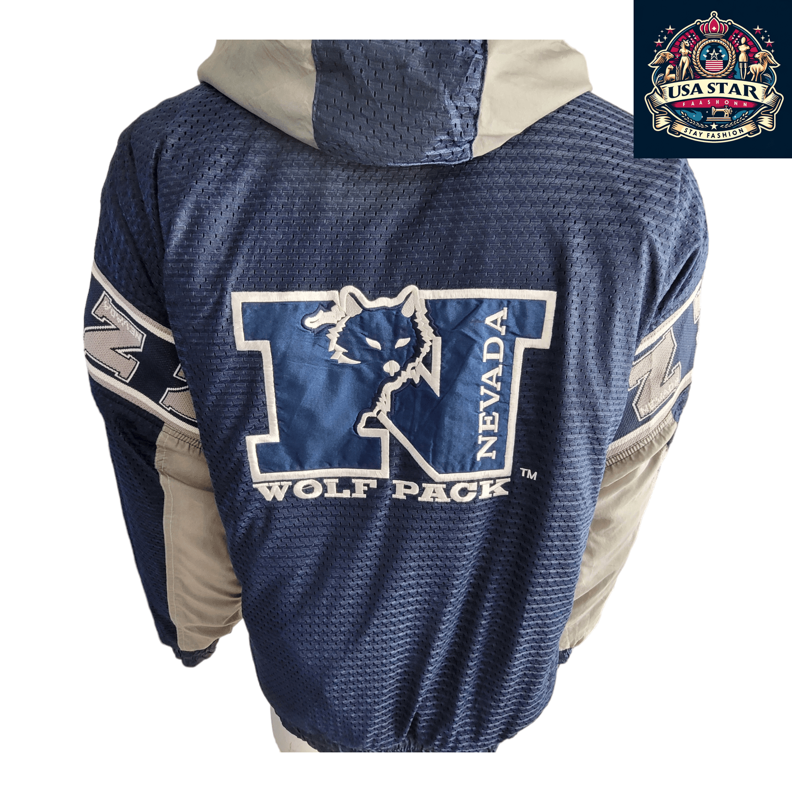 NFL Wolf Pack Jacket Pro Player XXL Reversible with Embroidered Logo & Detachable Hoodie - USASTARFASHION