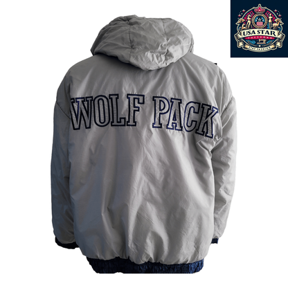 NFL Wolf Pack Jacket Pro Player XXL Reversible with Embroidered Logo & Detachable Hoodie - USASTARFASHION