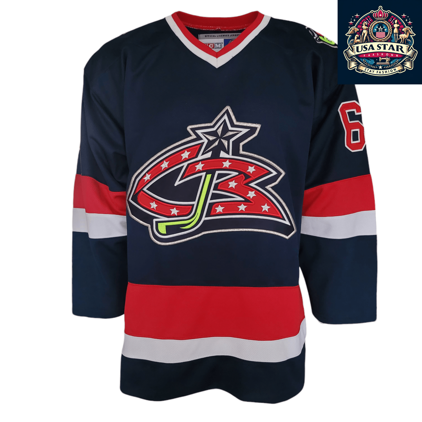 Columbus Blue Jackets Rick Nash #61 CCM Authentic Jersey - Breathable, Durable, Adult Large - USASTARFASHION