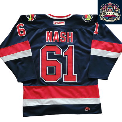 Columbus Blue Jackets Rick Nash #61 CCM Authentic Jersey - Breathable, Durable, Adult Large - USASTARFASHION