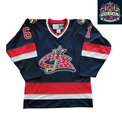 Columbus Blue Jackets Rick Nash #61 CCM Authentic Jersey - Breathable, Durable, Adult Large - USASTARFASHION