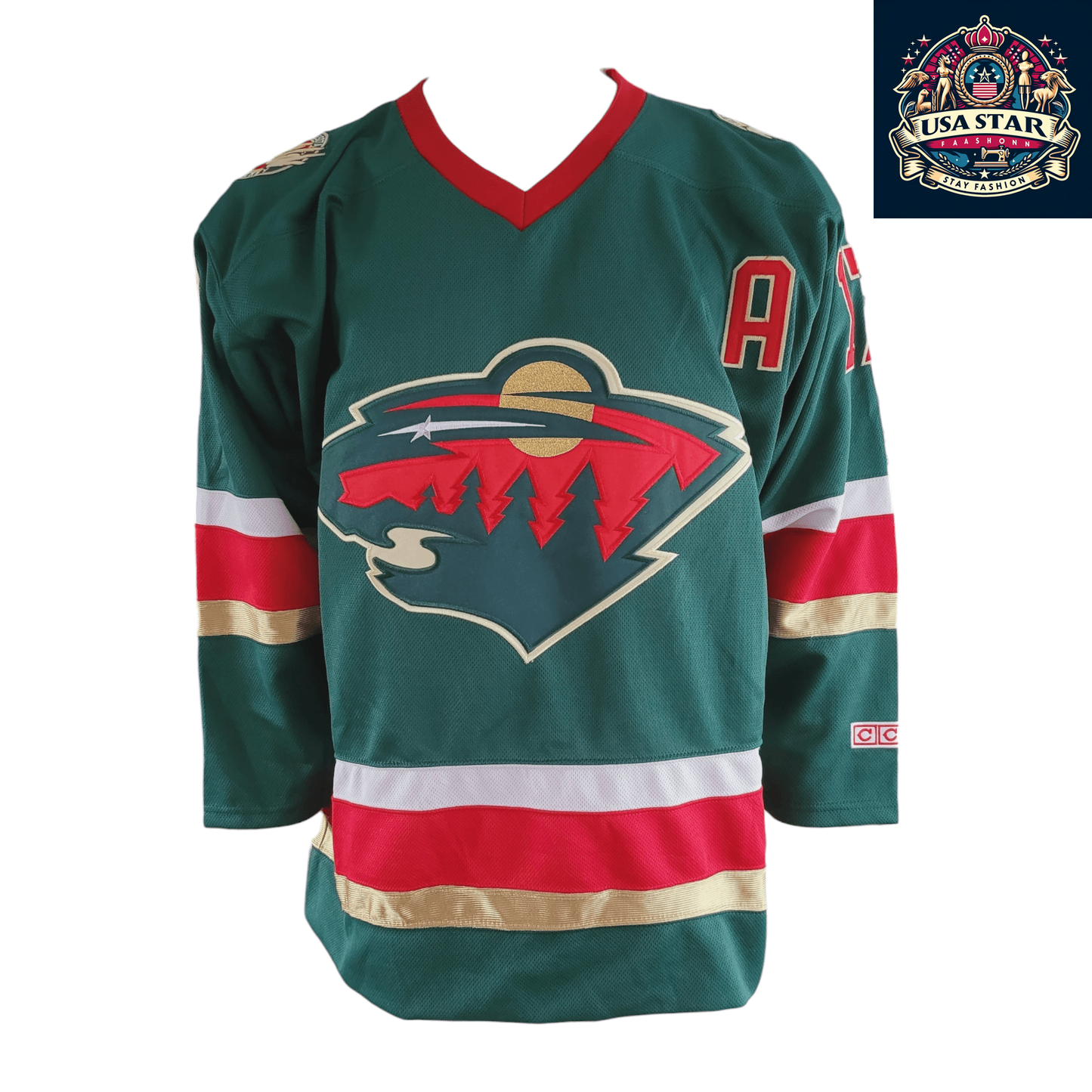 Filip Kuba Minnesota Wild #17 Adult Medium CCM NHL Authentic Air-Knit Jersey - USASTARFASHION