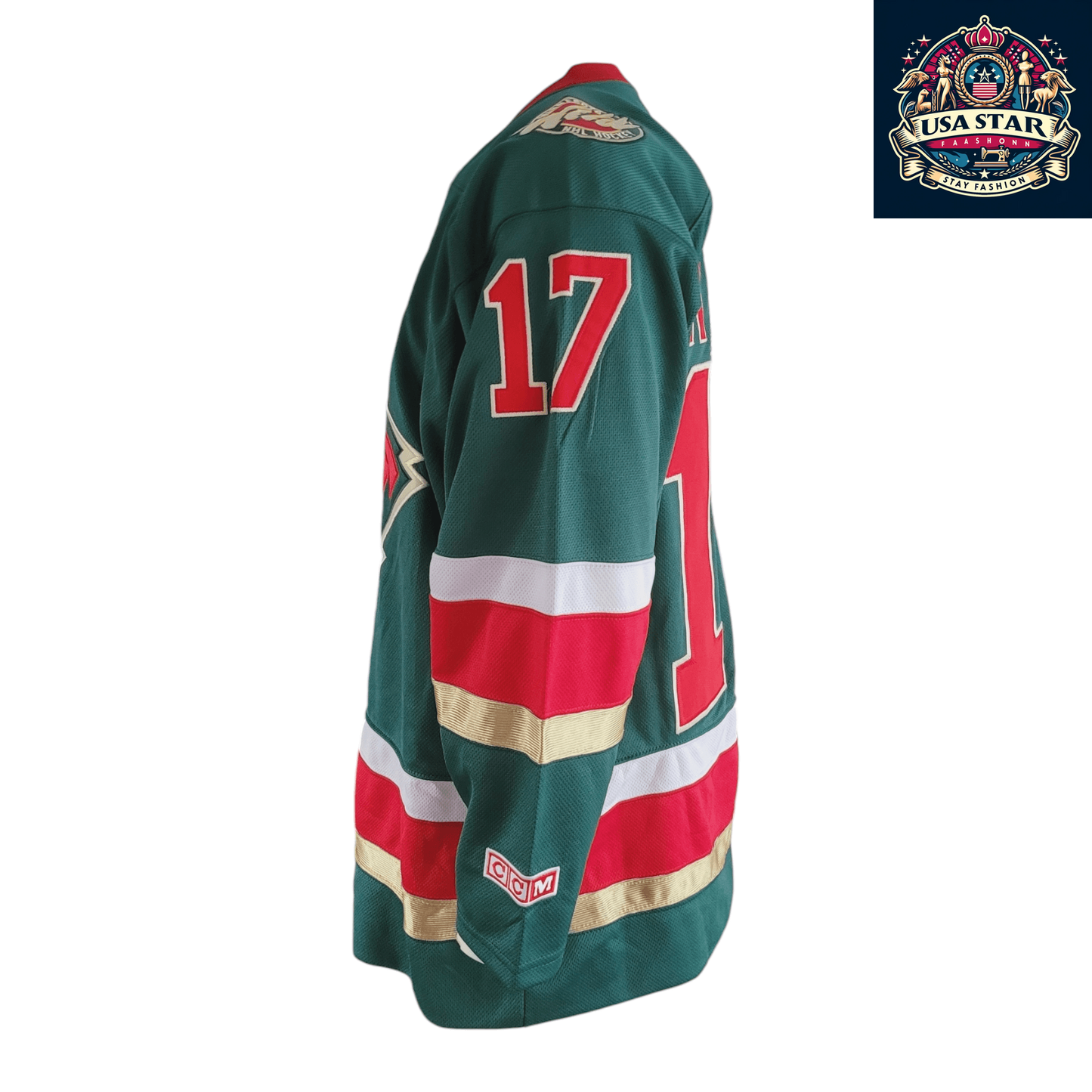 Filip Kuba Minnesota Wild #17 Adult Medium CCM NHL Authentic Air-Knit Jersey - USASTARFASHION