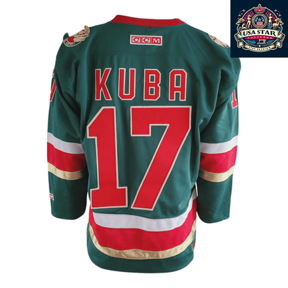 Filip Kuba Minnesota Wild #17 Adult Medium CCM NHL Authentic Air-Knit Jersey - USASTARFASHION