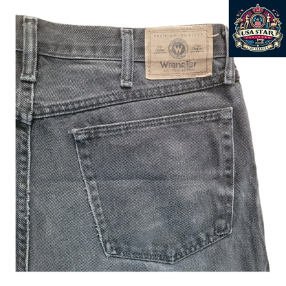 Wrangler Men's Jeans W34 x L32 Black Denim, Regular Fit, Grade A/B, Made in Mexico - USASTARFASHION