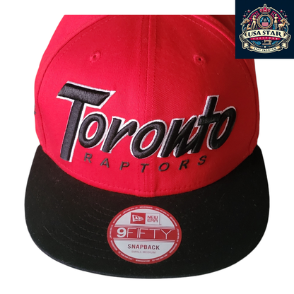 Toronto Raptors Snapback Cap by New Era - Red and Black 9Fifty Design with Embroidered Logos - USASTARFASHION