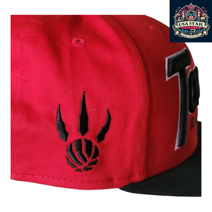 Toronto Raptors Snapback Cap by New Era - Red and Black 9Fifty Design with Embroidered Logos - USASTARFASHION