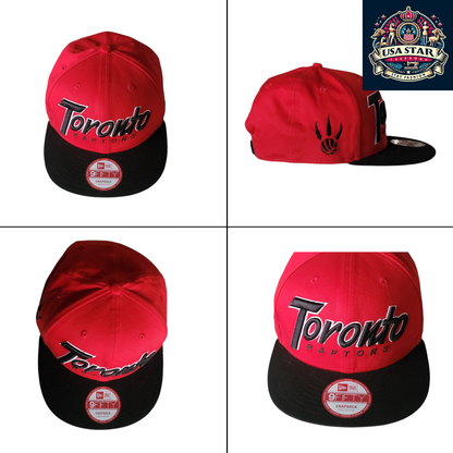 Toronto Raptors Snapback Cap by New Era - Red and Black 9Fifty Design with Embroidered Logos - USASTARFASHION