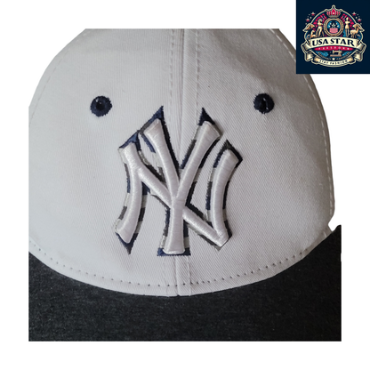 New York Yankees Baseball Cap Adjustable Snapback in Gray, White & Black - 100% Cotton - USASTARFASHION