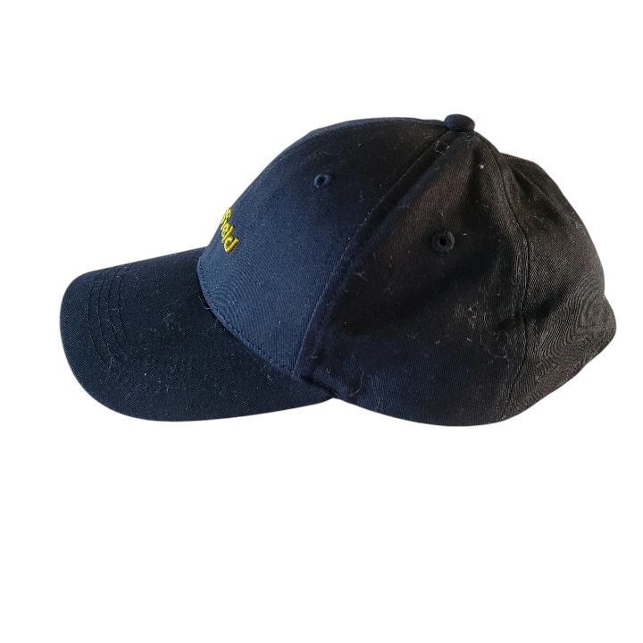 Penfield Baseball Cap - Black 100% Cotton Adjustable Strapback with Yellow Logo - USASTARFASHION