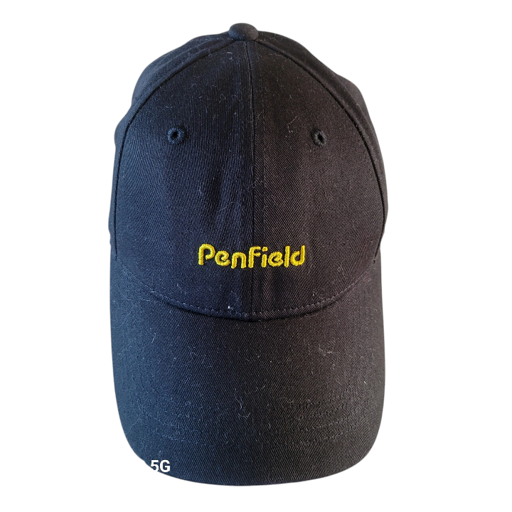 Penfield Baseball Cap - Black 100% Cotton Adjustable Strapback with Yellow Logo - USASTARFASHION