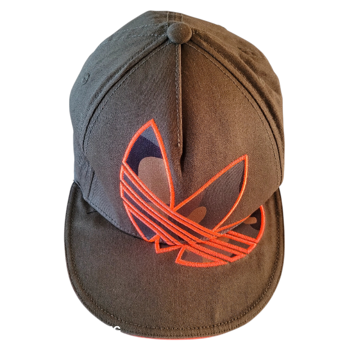 Adidas Snapback Hat - Camo Trefoil Logo with Neon Orange Trim, Adjustable One Size, Unisex - USASTARFASHION