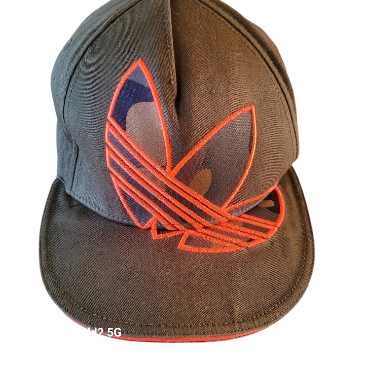 Adidas Snapback Hat - Camo Trefoil Logo with Neon Orange Trim, Adjustable One Size, Unisex - USASTARFASHION