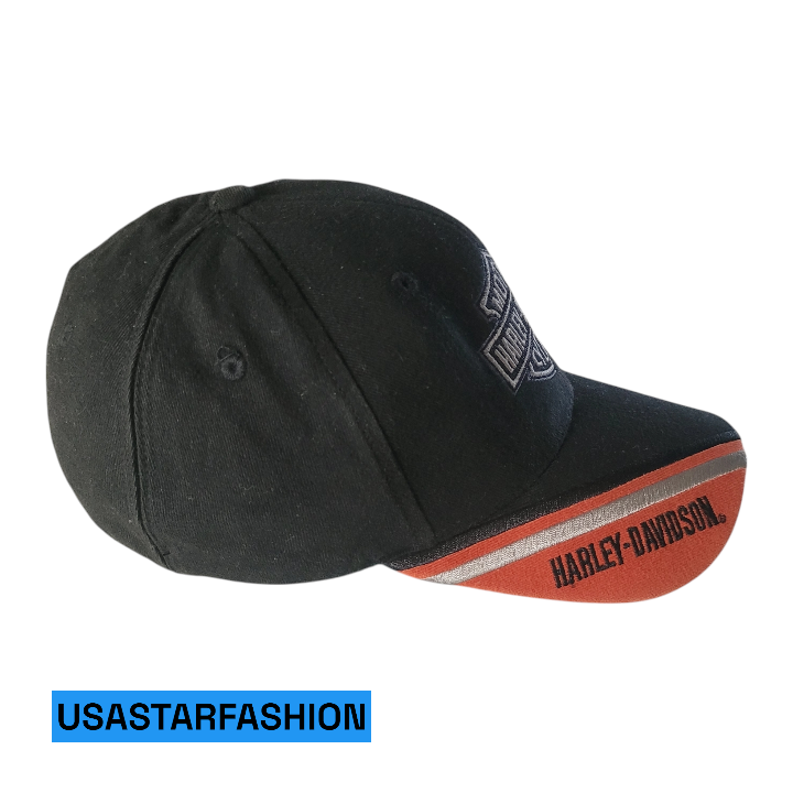 a baseball cap with the name harley davidson on it