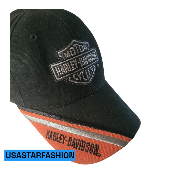 a harley davidson hat with the words harley davidson on it