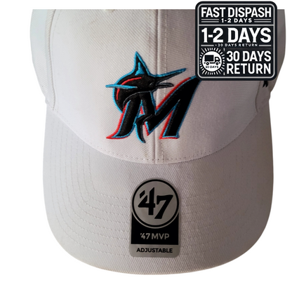 a white hat with a blue and red star on it