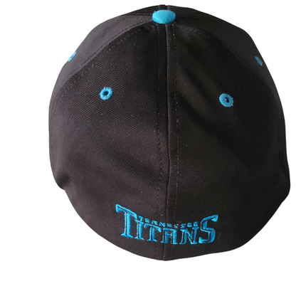 a black and blue hat with the words titans on it