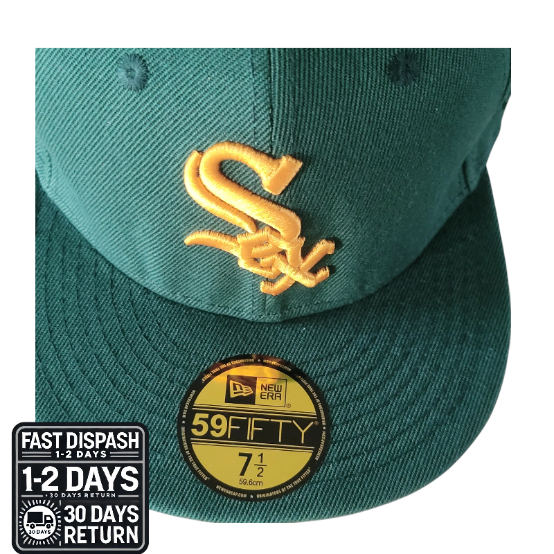 a green hat with a gold st louis logo on it