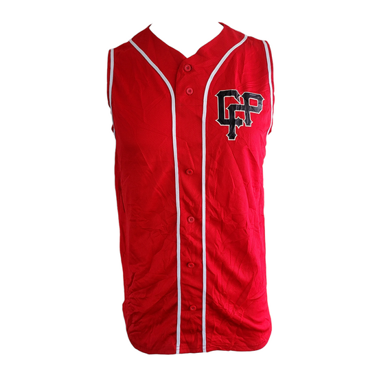 Youth XL Alleson Athletic Red Baseball Jersey Vest, Sleeveless Button-Up, Number 6, Team Sportswear - USASTARFASHION