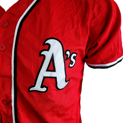 a baseball jersey with the letter a on it