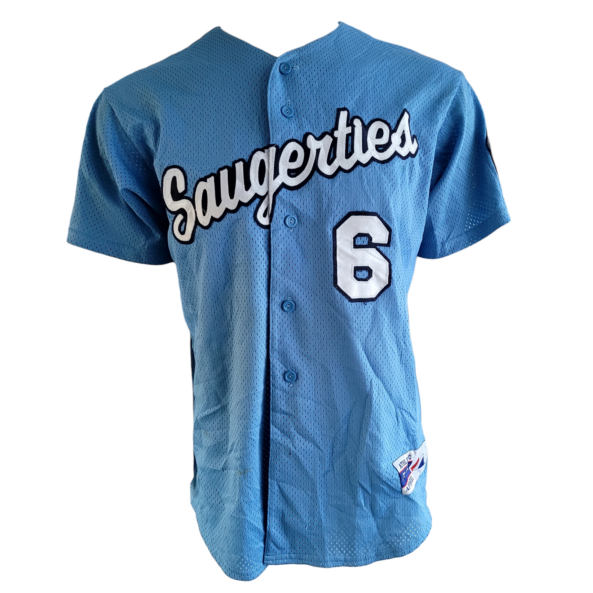 a baseball jersey with the number six on it