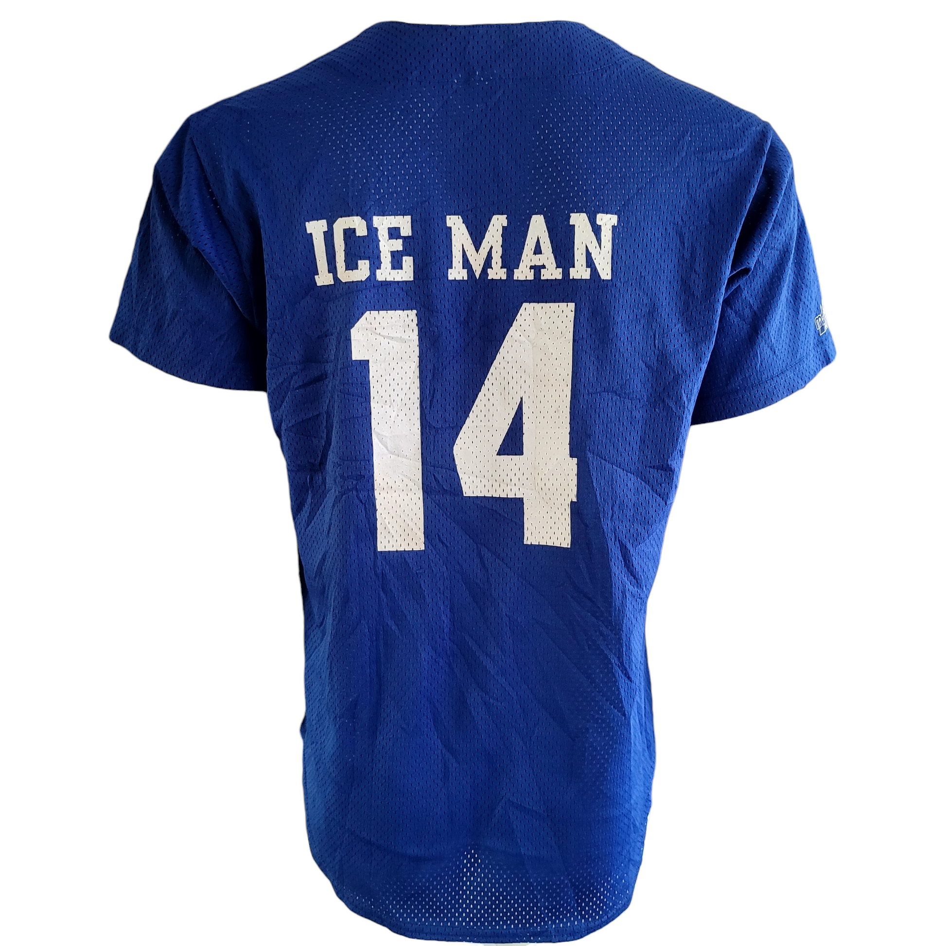 a blue jersey with the number 14 on it